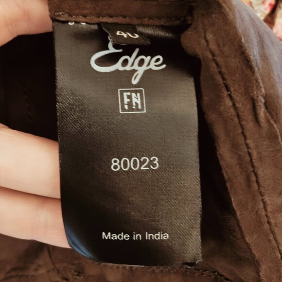 Edge Brown Suede Fringe Open Jacket 8 - Picture 7 of 9